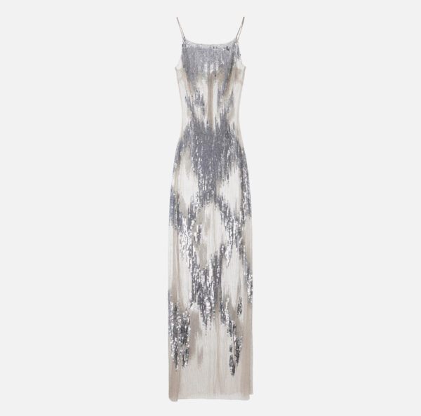 Abito red carpet in tulle e paillettes Perla Elisabetta Franchi