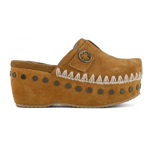 Mou Clog plain suede Cognac