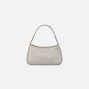 Borsa a spalla in tweed lurex con lettering di strass Piombo Elisabetta Franchi - immagine 5