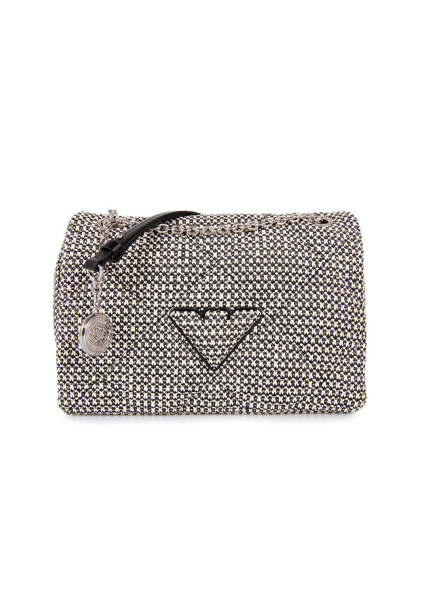 Borsa Sling Bag Crossbody M paglia Bianco Nero Emporio Armani