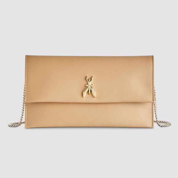 Pochette Fly in pelle con catena Winter Sand Patrizia Pepe