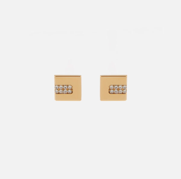 Orecchini logo cubo con cubo Oro giallo Elisabetta Franchi