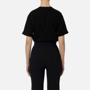 T-shirt in jersey con stampa logo Nero Elisabetta Franchi - immagine 4