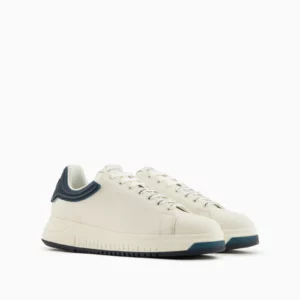 Sneakers In Pelle Retro Blu Emporio Armani - immagine 2