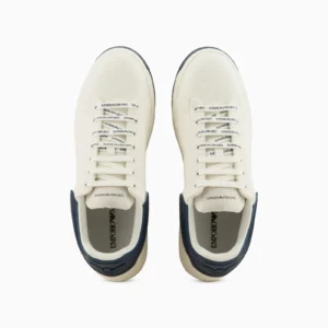 Sneakers In Pelle Retro Blu Emporio Armani - immagine 3
