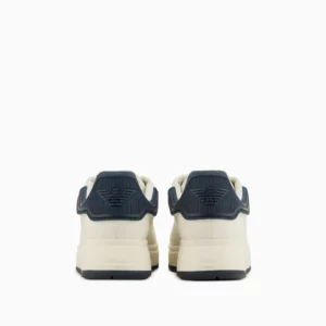 Sneakers In Pelle Retro Blu Emporio Armani - immagine 4