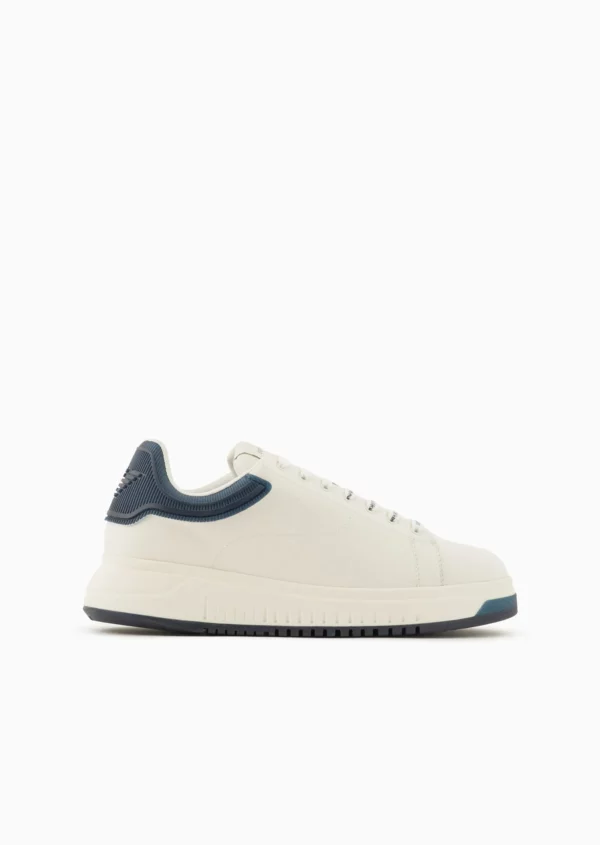 Sneakers In Pelle Retro Blu Emporio Armani