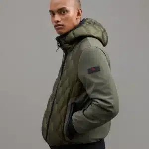 Bomber verde trapunta geometrica Peuterey - immagine 3