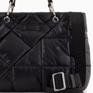 Borsa Shopper Media MyEA in nylon matelassè Nero Emporio Armani - immagine 7