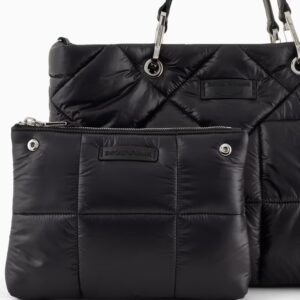 Borsa Shopper Media MyEA in nylon matelassè Nero Emporio Armani - immagine 6