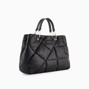 Borsa Shopper Media MyEA in nylon matelassè Nero Emporio Armani - immagine 5
