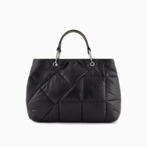 Borsa Shopper Media MyEA in nylon matelassè Nero Emporio Armani - immagine 4