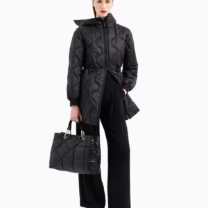 Borsa Shopper Media MyEA in nylon matelassè Nero Emporio Armani - immagine 3