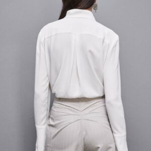 Camicia maniche lunghe in crepe "Essential" Bianco Patrizia Pepe - immagine 4