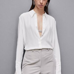 Camicia maniche lunghe in crepe "Essential" Bianco Patrizia Pepe - immagine 3