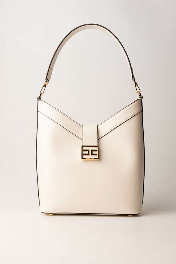 Borsa Hobo con fibbia logata Burro Elisabetta Franchi