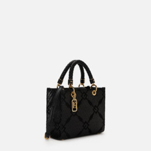 Tote piccola in jacquard con charms Nero Elisabetta Franchi - immagine 2