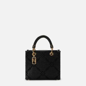 Tote piccola in jacquard con charms Nero Elisabetta Franchi - immagine 4
