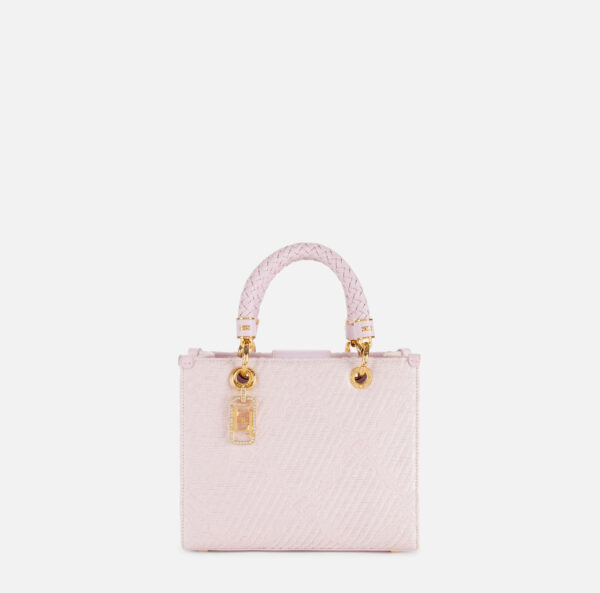 Tote piccola in jacquard con charms Quarzo Elisabetta Franchi