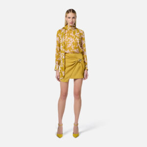 Blusa stampata in voile di seta Curry Quarzo Elisabetta Franchi - immagine 2