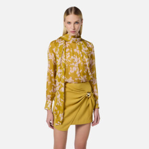 Blusa stampata in voile di seta Curry Quarzo Elisabetta Franchi - immagine 3