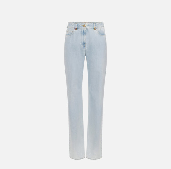 Jeans a palazzo con dettagli logo Light Blue Elisabetta Franchi