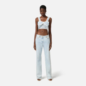 Jeans a palazzo con dettagli logo Light Blue Elisabetta Franchi - immagine 2