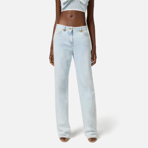 Jeans a palazzo con dettagli logo Light Blue Elisabetta Franchi - immagine 5