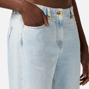 Jeans a palazzo con dettagli logo Light Blue Elisabetta Franchi - immagine 4