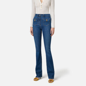 Jeans con taschini e dettagli a fiocco Blue Denim Elisabetta Franchi - immagine 5